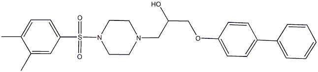 1-([1,1'-biphenyl]-4-yloxy)-3-{4-[(3,4-dimethylphenyl)sulfonyl]-1-piperazinyl}-2-propanol Structure