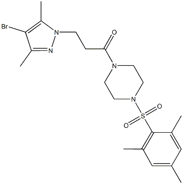 1-[3-(4-bromo-3,5-dimethyl-1H-pyrazol-1-yl)propanoyl]-4-(mesitylsulfonyl)piperazine Structure