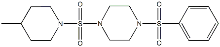 1-[(4-methyl-1-piperidinyl)sulfonyl]-4-(phenylsulfonyl)piperazine Structure