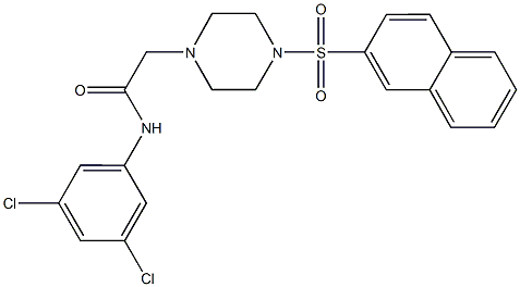 N-(3,5-dichlorophenyl)-2-[4-(2-naphthylsulfonyl)-1-piperazinyl]acetamide 구조식 이미지