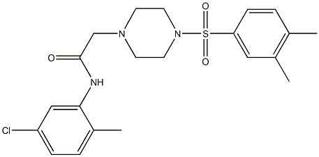 N-(5-chloro-2-methylphenyl)-2-{4-[(3,4-dimethylphenyl)sulfonyl]-1-piperazinyl}acetamide 구조식 이미지