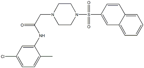 N-(5-chloro-2-methylphenyl)-2-[4-(2-naphthylsulfonyl)-1-piperazinyl]acetamide 구조식 이미지