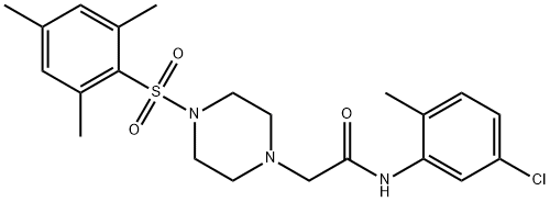 N-(5-chloro-2-methylphenyl)-2-[4-(mesitylsulfonyl)-1-piperazinyl]acetamide Structure