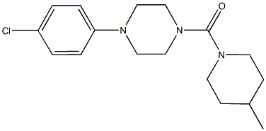 1-(4-chlorophenyl)-4-[(4-methyl-1-piperidinyl)carbonyl]piperazine 구조식 이미지