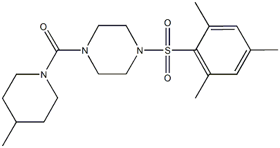 1-(mesitylsulfonyl)-4-[(4-methyl-1-piperidinyl)carbonyl]piperazine Structure