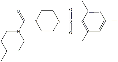 1-(mesitylsulfonyl)-4-[(4-methyl-1-piperidinyl)carbonyl]piperazine 구조식 이미지