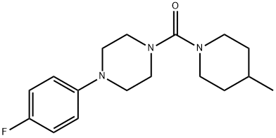 1-(4-fluorophenyl)-4-[(4-methyl-1-piperidinyl)carbonyl]piperazine Structure