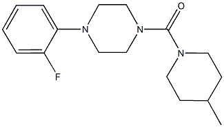 1-(2-fluorophenyl)-4-[(4-methyl-1-piperidinyl)carbonyl]piperazine 구조식 이미지