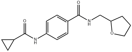 4-[(cyclopropylcarbonyl)amino]-N-(tetrahydro-2-furanylmethyl)benzamide Structure