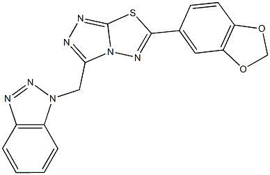 1-{[6-(1,3-benzodioxol-5-yl)[1,2,4]triazolo[3,4-b][1,3,4]thiadiazol-3-yl]methyl}-1H-1,2,3-benzotriazole Structure