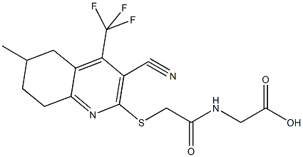 [({[3-cyano-6-methyl-4-(trifluoromethyl)-5,6,7,8-tetrahydro-2-quinolinyl]sulfanyl}acetyl)amino]acetic acid 구조식 이미지