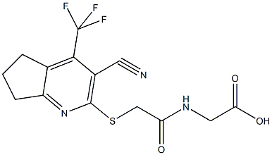 [({[3-cyano-4-(trifluoromethyl)-6,7-dihydro-5H-cyclopenta[b]pyridin-2-yl]sulfanyl}acetyl)amino]acetic acid Structure