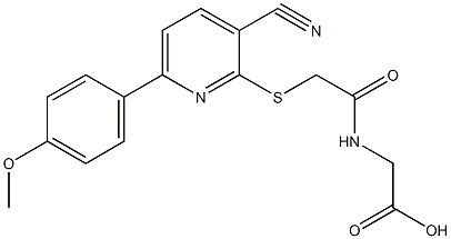 [({[3-cyano-6-(4-methoxyphenyl)-2-pyridinyl]sulfanyl}acetyl)amino]acetic acid Structure