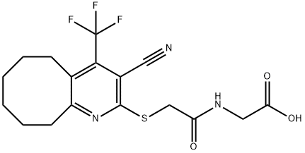 [({[3-cyano-4-(trifluoromethyl)-5,6,7,8,9,10-hexahydrocycloocta[b]pyridin-2-yl]sulfanyl}acetyl)amino]acetic acid Structure