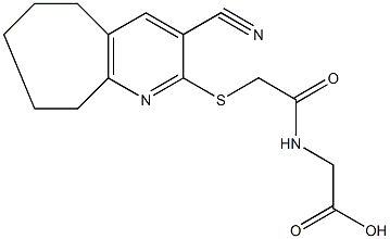 ({[(3-cyano-6,7,8,9-tetrahydro-5H-cyclohepta[b]pyridin-2-yl)sulfanyl]acetyl}amino)acetic acid Structure