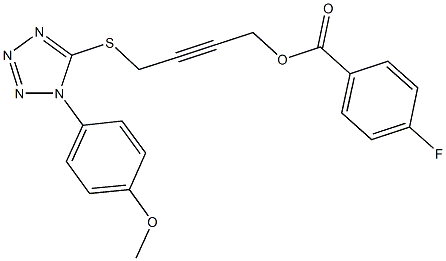 4-{[1-(4-methoxyphenyl)-1H-tetraazol-5-yl]sulfanyl}-2-butynyl 4-fluorobenzoate 구조식 이미지