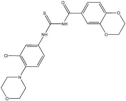 N-[3-chloro-4-(4-morpholinyl)phenyl]-N'-(2,3-dihydro-1,4-benzodioxin-6-ylcarbonyl)thiourea Structure