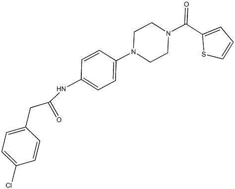 2-(4-chlorophenyl)-N-{4-[4-(2-thienylcarbonyl)-1-piperazinyl]phenyl}acetamide 구조식 이미지