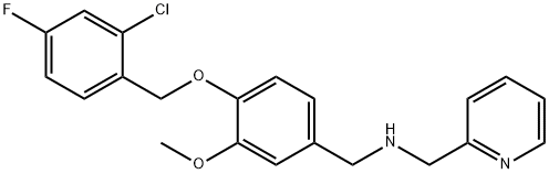 N-{4-[(2-chloro-4-fluorobenzyl)oxy]-3-methoxybenzyl}-N-(2-pyridinylmethyl)amine Structure