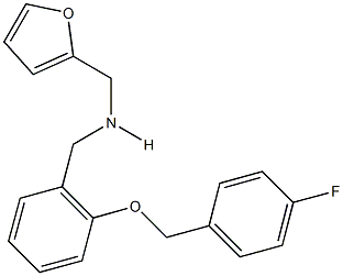 N-{2-[(4-fluorobenzyl)oxy]benzyl}-N-(2-furylmethyl)amine 구조식 이미지