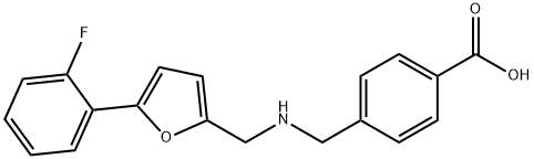 4-[({[5-(2-fluorophenyl)-2-furyl]methyl}amino)methyl]benzoic acid 구조식 이미지