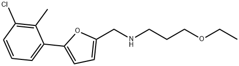 N-{[5-(3-chloro-2-methylphenyl)-2-furyl]methyl}-N-(3-ethoxypropyl)amine 구조식 이미지