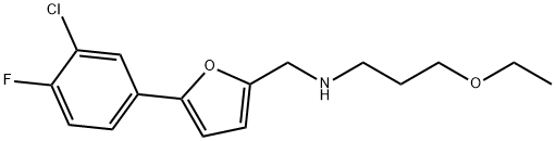 N-{[5-(3-chloro-4-fluorophenyl)-2-furyl]methyl}-N-(3-ethoxypropyl)amine 구조식 이미지
