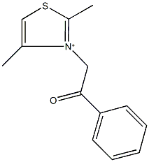 2,4-dimethyl-3-(2-oxo-2-phenylethyl)-1,3-thiazol-3-ium Structure