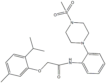 2-(2-isopropyl-5-methylphenoxy)-N-{2-[4-(methylsulfonyl)-1-piperazinyl]phenyl}acetamide Structure