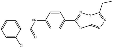 2-chloro-N-[4-(3-ethyl[1,2,4]triazolo[3,4-b][1,3,4]thiadiazol-6-yl)phenyl]benzamide 구조식 이미지