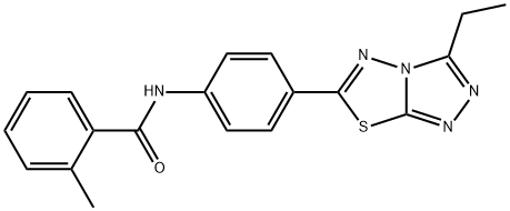 N-[4-(3-ethyl[1,2,4]triazolo[3,4-b][1,3,4]thiadiazol-6-yl)phenyl]-2-methylbenzamide 구조식 이미지