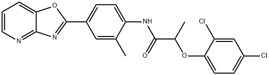 2-(2,4-dichlorophenoxy)-N-(2-methyl-4-[1,3]oxazolo[4,5-b]pyridin-2-ylphenyl)propanamide Structure