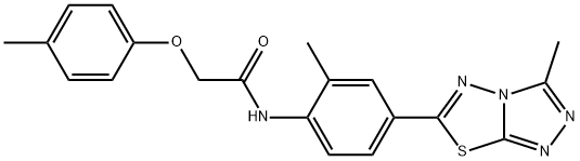 N-[2-methyl-4-(3-methyl[1,2,4]triazolo[3,4-b][1,3,4]thiadiazol-6-yl)phenyl]-2-(4-methylphenoxy)acetamide Structure