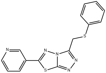3-[(phenylsulfanyl)methyl]-6-(3-pyridinyl)[1,2,4]triazolo[3,4-b][1,3,4]thiadiazole 구조식 이미지