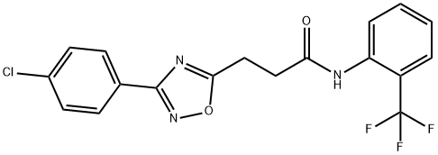 3-[3-(4-chlorophenyl)-1,2,4-oxadiazol-5-yl]-N-[2-(trifluoromethyl)phenyl]propanamide 구조식 이미지