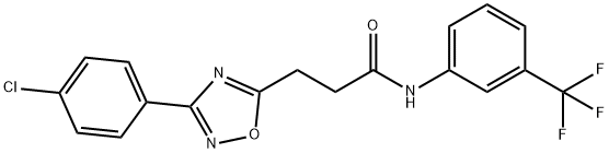 3-[3-(4-chlorophenyl)-1,2,4-oxadiazol-5-yl]-N-[3-(trifluoromethyl)phenyl]propanamide 구조식 이미지