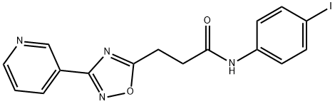 N-(4-iodophenyl)-3-[3-(3-pyridinyl)-1,2,4-oxadiazol-5-yl]propanamide 구조식 이미지