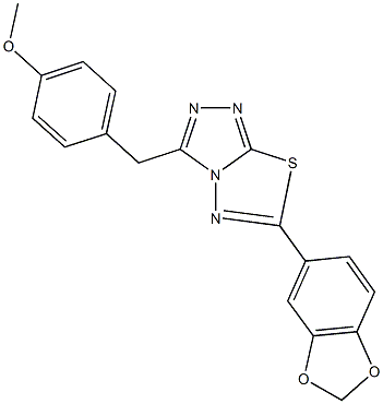 6-(1,3-benzodioxol-5-yl)-3-(4-methoxybenzyl)[1,2,4]triazolo[3,4-b][1,3,4]thiadiazole Structure