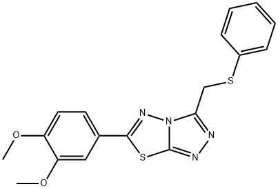 6-(3,4-dimethoxyphenyl)-3-[(phenylsulfanyl)methyl][1,2,4]triazolo[3,4-b][1,3,4]thiadiazole Structure