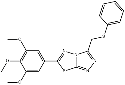 3-[(phenylsulfanyl)methyl]-6-(3,4,5-trimethoxyphenyl)[1,2,4]triazolo[3,4-b][1,3,4]thiadiazole 구조식 이미지