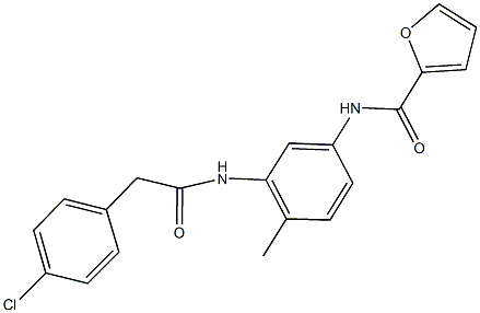 N-(3-{[(4-chlorophenyl)acetyl]amino}-4-methylphenyl)-2-furamide 구조식 이미지