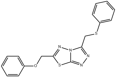 phenyl {3-[(phenylsulfanyl)methyl][1,2,4]triazolo[3,4-b][1,3,4]thiadiazol-6-yl}methyl ether 구조식 이미지