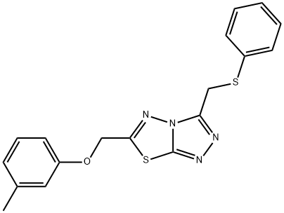 6-[(3-methylphenoxy)methyl]-3-[(phenylsulfanyl)methyl][1,2,4]triazolo[3,4-b][1,3,4]thiadiazole 구조식 이미지