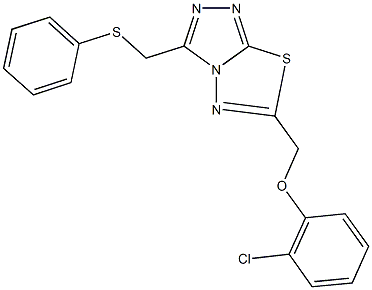 6-[(2-chlorophenoxy)methyl]-3-[(phenylsulfanyl)methyl][1,2,4]triazolo[3,4-b][1,3,4]thiadiazole 구조식 이미지