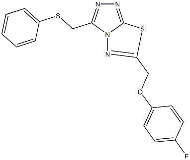 6-[(4-fluorophenoxy)methyl]-3-[(phenylsulfanyl)methyl][1,2,4]triazolo[3,4-b][1,3,4]thiadiazole Structure