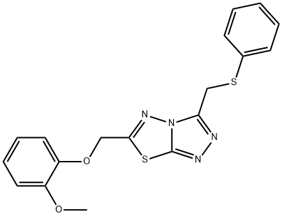 6-[(2-methoxyphenoxy)methyl]-3-[(phenylsulfanyl)methyl][1,2,4]triazolo[3,4-b][1,3,4]thiadiazole 구조식 이미지