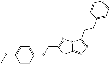 6-[(4-methoxyphenoxy)methyl]-3-[(phenylsulfanyl)methyl][1,2,4]triazolo[3,4-b][1,3,4]thiadiazole 구조식 이미지