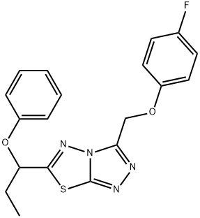 3-[(4-fluorophenoxy)methyl]-6-(1-phenoxypropyl)[1,2,4]triazolo[3,4-b][1,3,4]thiadiazole 구조식 이미지