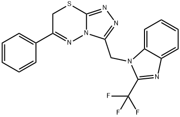 6-phenyl-3-{[2-(trifluoromethyl)-1H-benzimidazol-1-yl]methyl}-7H-[1,2,4]triazolo[3,4-b][1,3,4]thiadiazine 구조식 이미지
