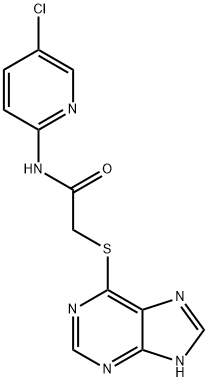 N-(5-chloro-2-pyridinyl)-2-(9H-purin-6-ylsulfanyl)acetamide 구조식 이미지